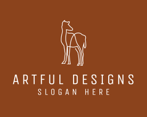 Modern Camel Line Art logo design