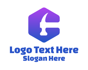 Negative Space - Hexagon Hammer Carpentry logo design