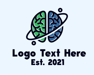 Neurology - Brain Planet Orbit logo design