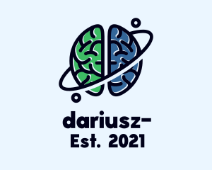 Psychology - Brain Planet Orbit logo design