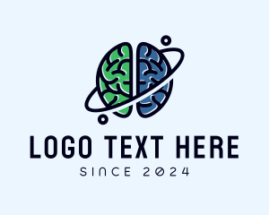 Plane - Brain Planet Orbit logo design
