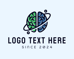 Psychology - Brain Planet Orbit logo design