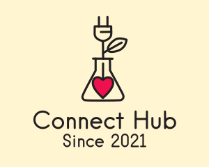 Heart Beaker Plug  logo design