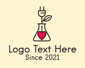Beaker - Heart Beaker Plug logo design