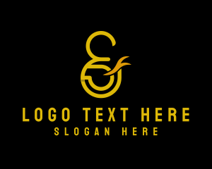 And - Gold Ampersand Lettering logo design