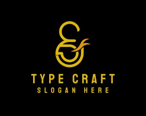 Gold Ampersand Lettering logo design