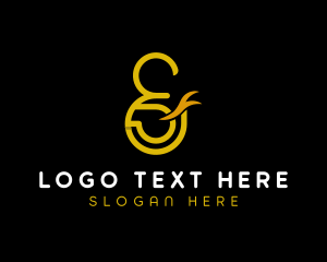 Elegant - Gold Ampersand Lettering logo design