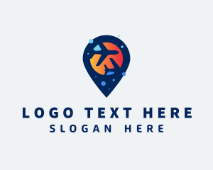 Locator - Airplane Location Pin logo design