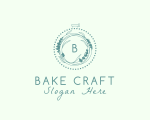 Floral Leaf Natural Embroidery  logo design