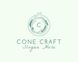 Floral Leaf Natural Embroidery  logo design