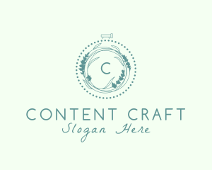 Floral Leaf Natural Embroidery  logo design