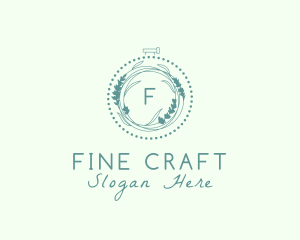 Floral Leaf Natural Embroidery  logo design