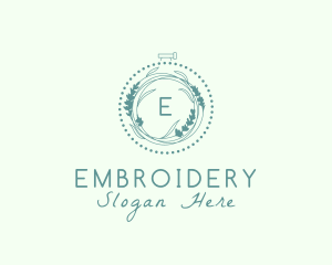 Floral Leaf Natural Embroidery  logo design