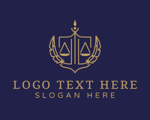 Court - Legal Golden Scale logo design