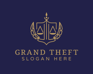 Court House - Legal Golden Scale logo design