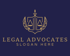 Legal Golden Scale logo design