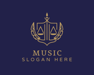 Judiciary - Legal Golden Scale logo design