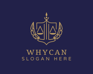 Feather - Legal Golden Scale logo design