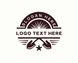 Lawn Care - Landscape Shovel Planting logo design
