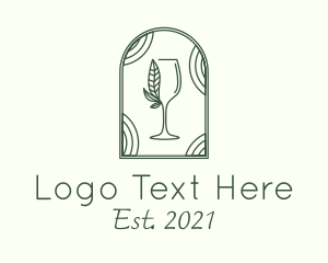 Herb - Natural Wine Glass Kombucha logo design