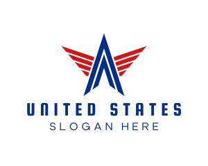 States - American Star Letter A logo design