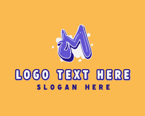 Vibrant - Blockbuster Graffiti Letter M logo design