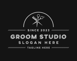 Groom - Haircut Barber Salon logo design
