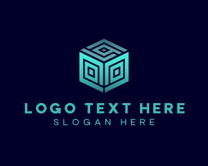 Geometric - Cube Programming Technology logo design