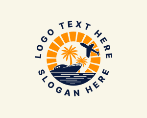Palm Tree - Island Travel Vacation logo design