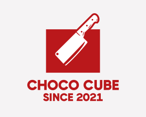 Knife - Red Cleaver Knife logo design