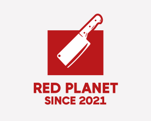 Red Cleaver Knife  logo design