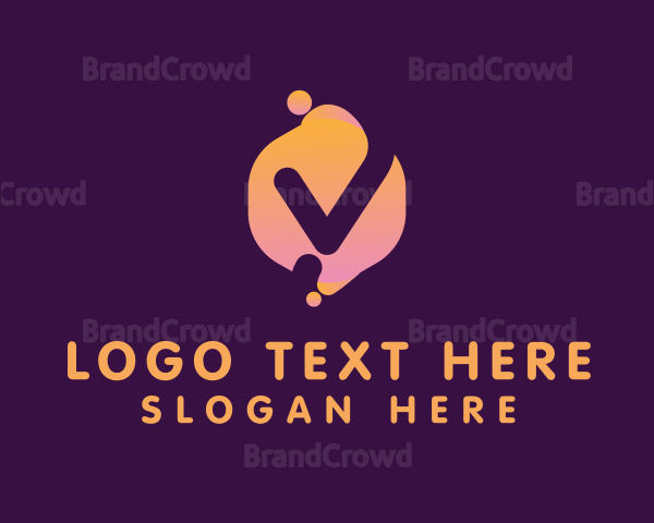 Gradient Liquid Letter V Logo