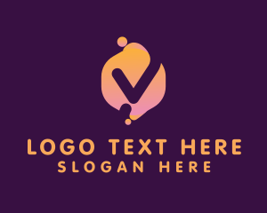 Wet - Gradient Liquid Letter V logo design