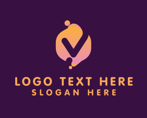 Correct - Gradient Liquid Letter V logo design