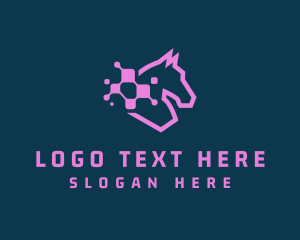 Equestrian - Digital Tech Horse logo design