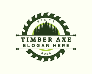 Woodwork Saw Forest logo design