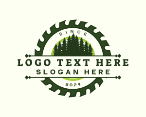 Pinetree - Woodwork Saw Forest logo design