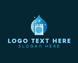 Laundry Droplet Washing Machine logo design