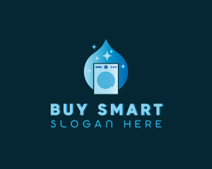 Laundry Droplet Washing Machine Logo