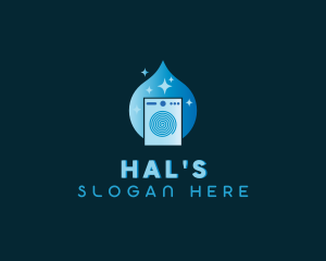 Laundry Droplet Washing Machine Logo