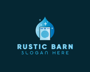 Laundry Droplet Washing Machine Logo