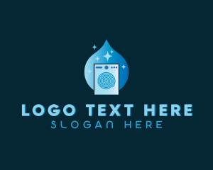Dry Cleaning - Laundry Droplet Washing Machine logo design