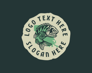 Map - Louisiana Fish Marine logo design