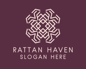 Rattan - Textile Flower Ornament logo design