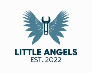 Angel Wrench Repairman logo design