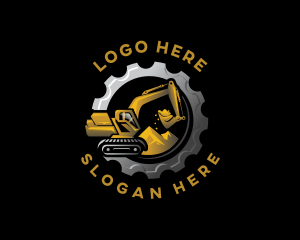 Heavy Equipment - Gear Construction Excavator logo design