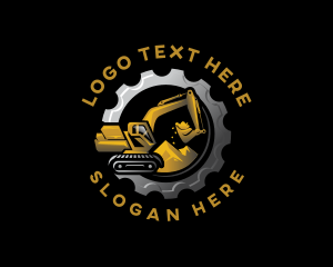 Digger - Gear Construction Excavator logo design