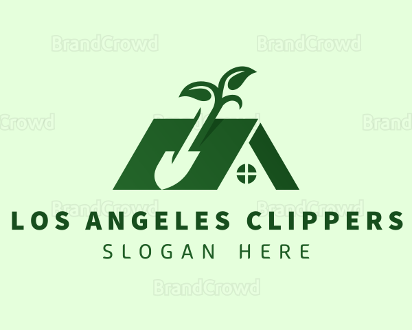 House Landscaping Shovel Logo