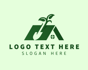Lawn - House Landscaping Shovel logo design