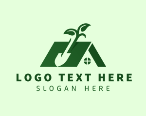 House - House Landscaping Shovel logo design